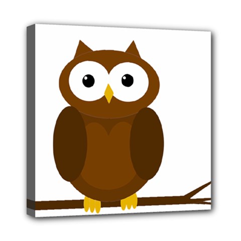 Cute Transparent Brown Owl Mini Canvas 8  X 8  by Valentinaart