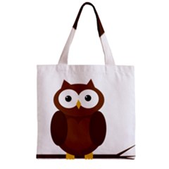 Cute Transparent Brown Owl Zipper Grocery Tote Bag by Valentinaart