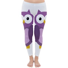 Purple transparetn owl Winter Leggings 