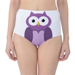 Purple transparetn owl High-Waist Bikini Bottoms