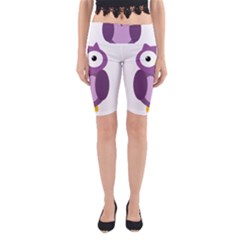 Purple transparetn owl Yoga Cropped Leggings