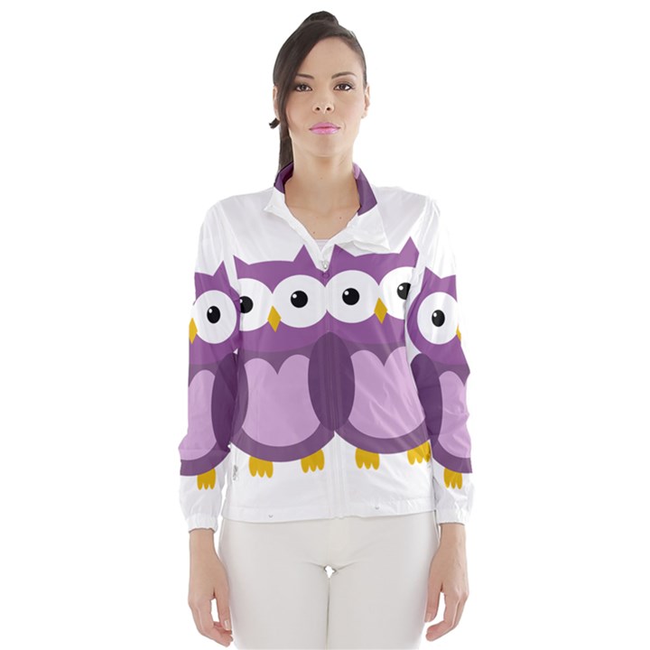 Purple transparetn owl Wind Breaker (Women)