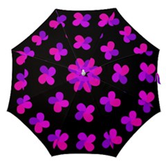 Purple Flowers Straight Umbrellas by Valentinaart