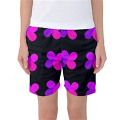 Purple Flowers Women s Basketball Shorts