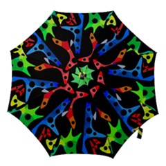 Colorful Abstract Pattern Hook Handle Umbrellas (large) by Valentinaart