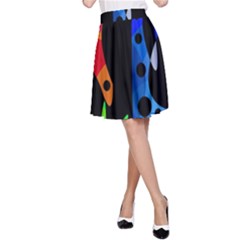 Colorful Abstract Pattern A-line Skirt by Valentinaart