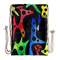 Colorful Abstract Pattern Drawstring Bag (large) by Valentinaart