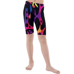 Colorful Pattern Kid s Mid Length Swim Shorts