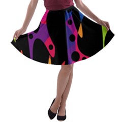 Colorful Pattern A-line Skater Skirt by Valentinaart