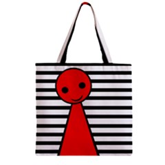 Red Pawn Zipper Grocery Tote Bag by Valentinaart