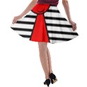 Red pawn A-line Skater Skirt View2