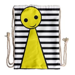 Yellow Pawn Drawstring Bag (large) by Valentinaart