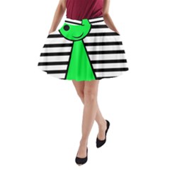 Green Pawn A-line Pocket Skirt by Valentinaart