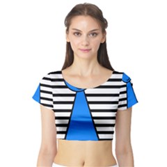 Blue Pawn Short Sleeve Crop Top (tight Fit) by Valentinaart