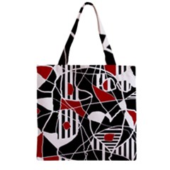 Artistic Abstraction Zipper Grocery Tote Bag by Valentinaart