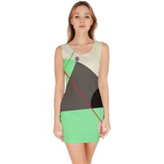 Decorative Abstract Design Sleeveless Bodycon Dress