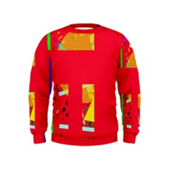 Red Abstraction Kids  Sweatshirt by Valentinaart