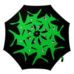 Green Amoeba Hook Handle Umbrellas (medium) by Valentinaart