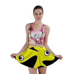 Yellow Amoeba Mini Skirt by Valentinaart