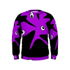 Purple Amoeba Kids  Sweatshirt by Valentinaart
