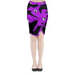 Purple Amoeba Midi Wrap Pencil Skirt by Valentinaart