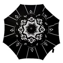Black And White Voodoo Man Hook Handle Umbrellas (small) by Valentinaart
