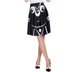 Black And White Voodoo Man A-line Skirt by Valentinaart