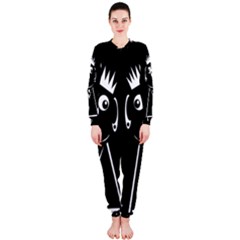 Black And White Voodoo Man Onepiece Jumpsuit (ladies)  by Valentinaart