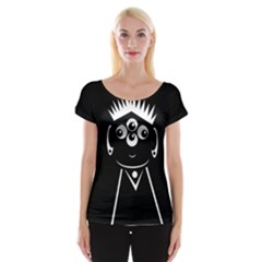 Black And White Voodoo Man Women s Cap Sleeve Top by Valentinaart