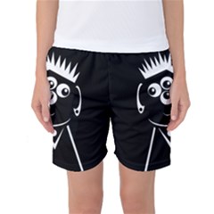 Black And White Voodoo Man Women s Basketball Shorts by Valentinaart