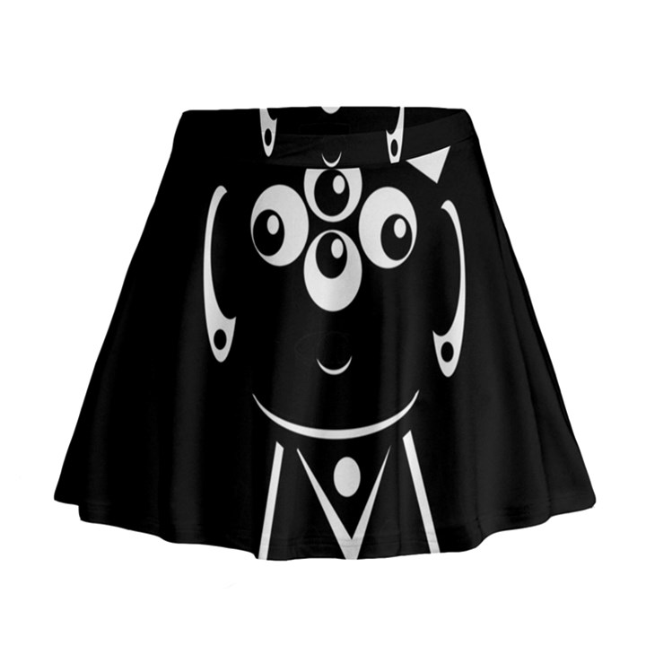 Black and white voodoo man Mini Flare Skirt