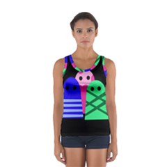 Three Monsters Women s Sport Tank Top  by Valentinaart