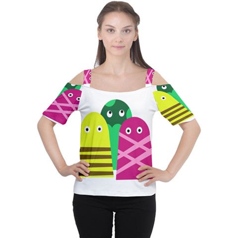 Three Mosters Women s Cutout Shoulder Tee by Valentinaart
