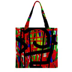 Colorful Abstraction Zipper Grocery Tote Bag by Valentinaart