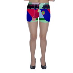 Abstract Train Skinny Shorts by Valentinaart