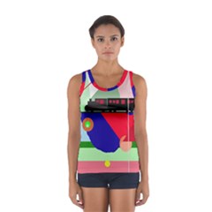 Abstract Train Women s Sport Tank Top  by Valentinaart