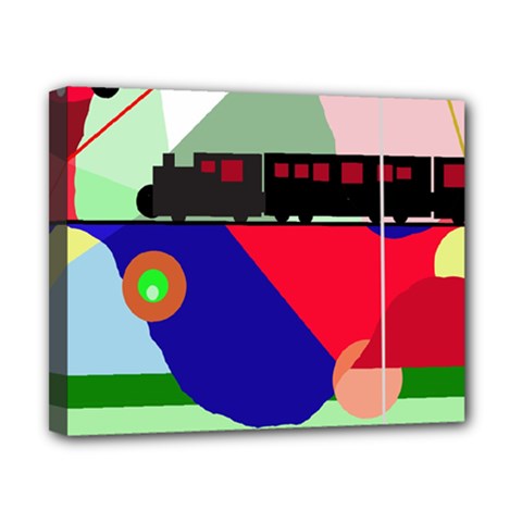 Abstract Train Canvas 10  X 8  by Valentinaart