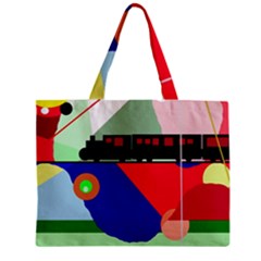 Abstract Train Zipper Mini Tote Bag by Valentinaart