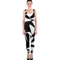 Black And White Elegant Pattern Onepiece Catsuit by Valentinaart