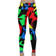 Colorful Abstraction Yoga Leggings  by Valentinaart