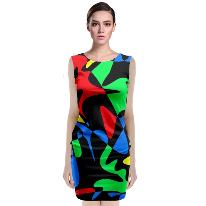 Colorful abstraction Classic Sleeveless Midi Dress