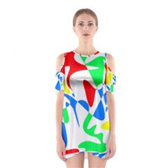 Colorful Abstraction Cutout Shoulder Dress by Valentinaart