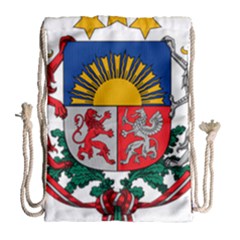 Coat Of Arms Of Latvia Drawstring Bag (large) by abbeyz71