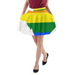 Lgbt Flag Map Of Washington, D C A-line Pocket Skirt by abbeyz71