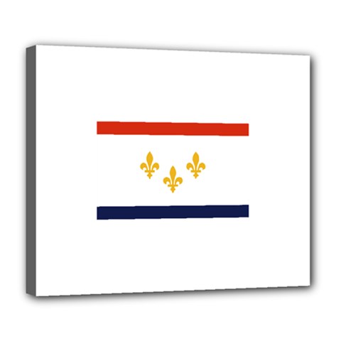 Flag Of New Orleans  Deluxe Canvas 24  X 20   by abbeyz71