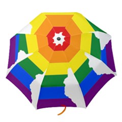 Lgbt Flag Map Of Minnesota  Folding Umbrellas by abbeyz71