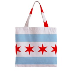 Flag Of Chicago Zipper Grocery Tote Bag