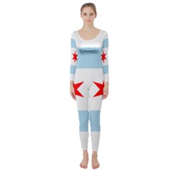 Flag Of Chicago Long Sleeve Catsuit