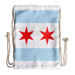 Flag Of Chicago Drawstring Bag (Large)