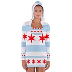 Flag Of Chicago Women s Long Sleeve Hooded T-shirt